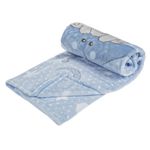 Casa si Gradina - Textile si covoare - Pături și cuverturi - Paturici copii - Patura bebe, model ursulet, culoare ciel, dimensiuni 90x 80cm, material poliester - Infinity.ro