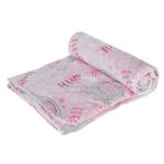 Casa si Gradina - Textile si covoare - Pături și cuverturi - Paturici copii - Patura bebe, model elefant, roz, 110x 80 cm, poliester, catifelata - Infinity.ro