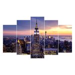 Casa si Gradina - Decoratiuni - Tablouri - Tablou canvas, empire state building, 100x 60cm, set 5 bucati, multicolor - Infinity.ro