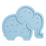 Casa si Gradina - Corpuri si surse de iluminat - Veioze si lampi - Lampi de veghe copii - Lampa decorativa led, elefant, albastru, lemn, 27 x 3 x 22.5cm, 20 becuri led - Infinity.ro
