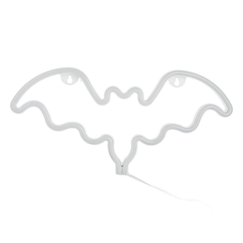 Casa si Gradina - Corpuri si surse de iluminat - Veioze si lampi - Veioze - Lampa led neon mov, liliac, usb, 35 x 16.5 cm, decor de halloween - Infinity.ro