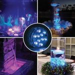 Casa si Gradina - Corpuri si surse de iluminat - Veioze si lampi - Lampi de veghe - Lampa led submersibila, rgb, 10 led, rezistenta la apa, multicolor, telecomanda inclusa - Infinity.ro