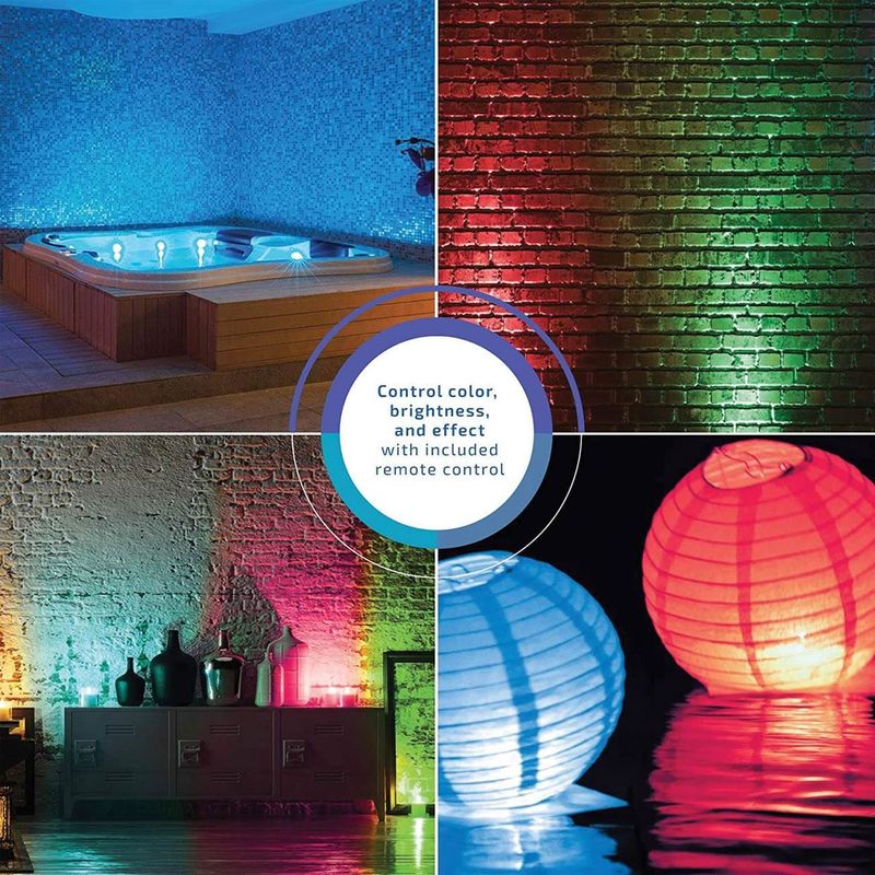 Casa si Gradina - Corpuri si surse de iluminat - Veioze si lampi - Lampi de veghe - Lampa led submersibila, rgb, 10 led, rezistenta la apa, multicolor, telecomanda inclusa - Infinity.ro