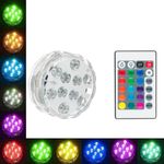 Casa si Gradina - Corpuri si surse de iluminat - Veioze si lampi - Lampi de veghe - Lampa led submersibila, rgb, 10 led, rezistenta la apa, multicolor, telecomanda inclusa - Infinity.ro