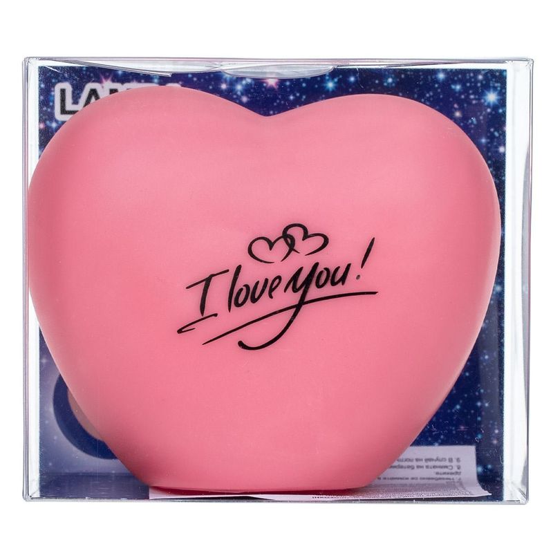 Casa si Gradina - Corpuri si surse de iluminat - Veioze si lampi - Lampi de veghe - Lampa veghe, inima, roz, 10x 5 x 8.5 cm, plastic, baterii incluse - Infinity.ro