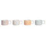 Casa si Gradina - Bucatarie si vesela - Cani si pahare - Pahare - Set de Cani de Cafea DKD Home Decor Galben Albastru Alb Rosu Metal Bambus Dolomite 260 ml 4 Piese - Infinity.ro