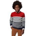 Fashion, accesorii si bijuterii - Copii - Imbracaminte copii - Treninguri si compleuri copii - Tinuta Casual Baieti, Montella, cu Pulover Colorat, 3 Piese, MT-4043 - 86 cm, Rosu - Infinity.ro