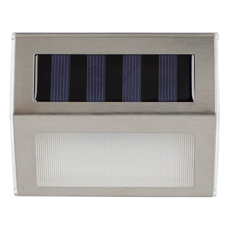 Casa si Gradina - Corpuri si surse de iluminat - Iluminat exterior - Lampi solare - Lampa de perete solara, 2 led-uri, argintiu, 10x 2.3 x 8.3 cm - Infinity.ro