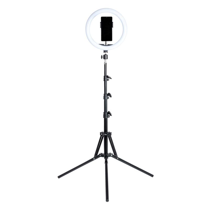 PC, gaming si accesorii - Gaming - Accesorii gaming - Lampi video - Lampa ring light, deluxe set, trepied 160cm, suport telefon si tableta, telecomanda bluetooth, 26cm, multicolor - Infinity.ro