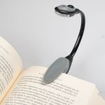 Casa si Gradina - Corpuri si surse de iluminat - Veioze si lampi - Lampi de veghe - Lampa lectura, model led, clip inclus, culoare negru-gri, alimentare baterii - Infinity.ro