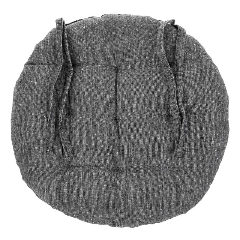 Casa si Gradina - Textile si covoare - Perne si pilote - Perne decorative - Perna scaun, model rotund, culoare gri, dimensiune 38 x 5cm, material bumbac - Infinity.ro