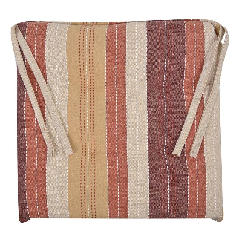 Casa si Gradina - Textile si covoare - Perne si pilote - Perne decorative - Perna scaun, 40x 40cm, dungi maro si bej, bumbac, poliester - Infinity.ro