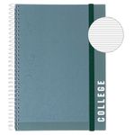 Carti si Birotica - Rechizite - Caiete - Caiete dictando - Caiet spirala college, 4 subiecte, culoare gri-verde, dimensiune b5, 128 file, coperta dura, elastic inclus - Infinity.ro