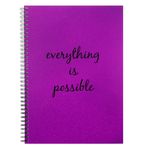 Carti si Birotica - Rechizite - Caiete - Caiete matematica - Caiet matematica, a4, 3 subiecte, 96 file, mov, mesaj everything is possible, spiralat - Infinity.ro