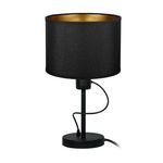Casa si Gradina - Corpuri si surse de iluminat - Veioze si lampi - Veioze - Lampa de noptiera ADVITI KYLO 1P AD-LD-6456BE27T, E27, 1 x 60W, negru/auriu - Infinity.ro