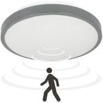 Casa si Gradina - Corpuri si surse de iluminat - Plafoniere, aplice si spoturi - Plafoniera VIRONE SELENE CL/2XE27-10MV/G, 2xE27, max. 2x60W, senzor de miscare, IP54, IK07, metal/plastic, gri - Infinity.ro
