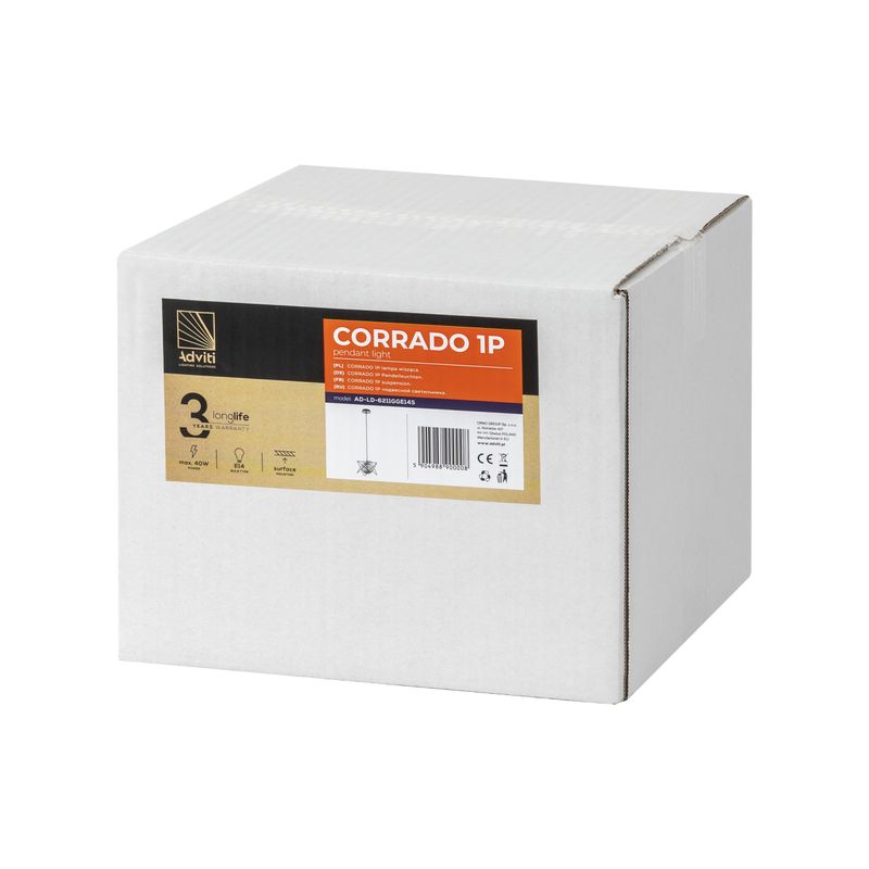 Casa si Gradina - Corpuri si surse de iluminat - Lustre si pendule - Corp de iluminat suspendat ADVITI Corrado 1p AD-LD-6211GGE14S, E14, maxim 40W, crom - Infinity.ro