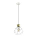 Casa si Gradina - Corpuri si surse de iluminat - Lustre si pendule - Corp de iluminat suspendat ADVITI Waya AD-LD-6345WE27M, E27, 60W, alb/auriu - Infinity.ro