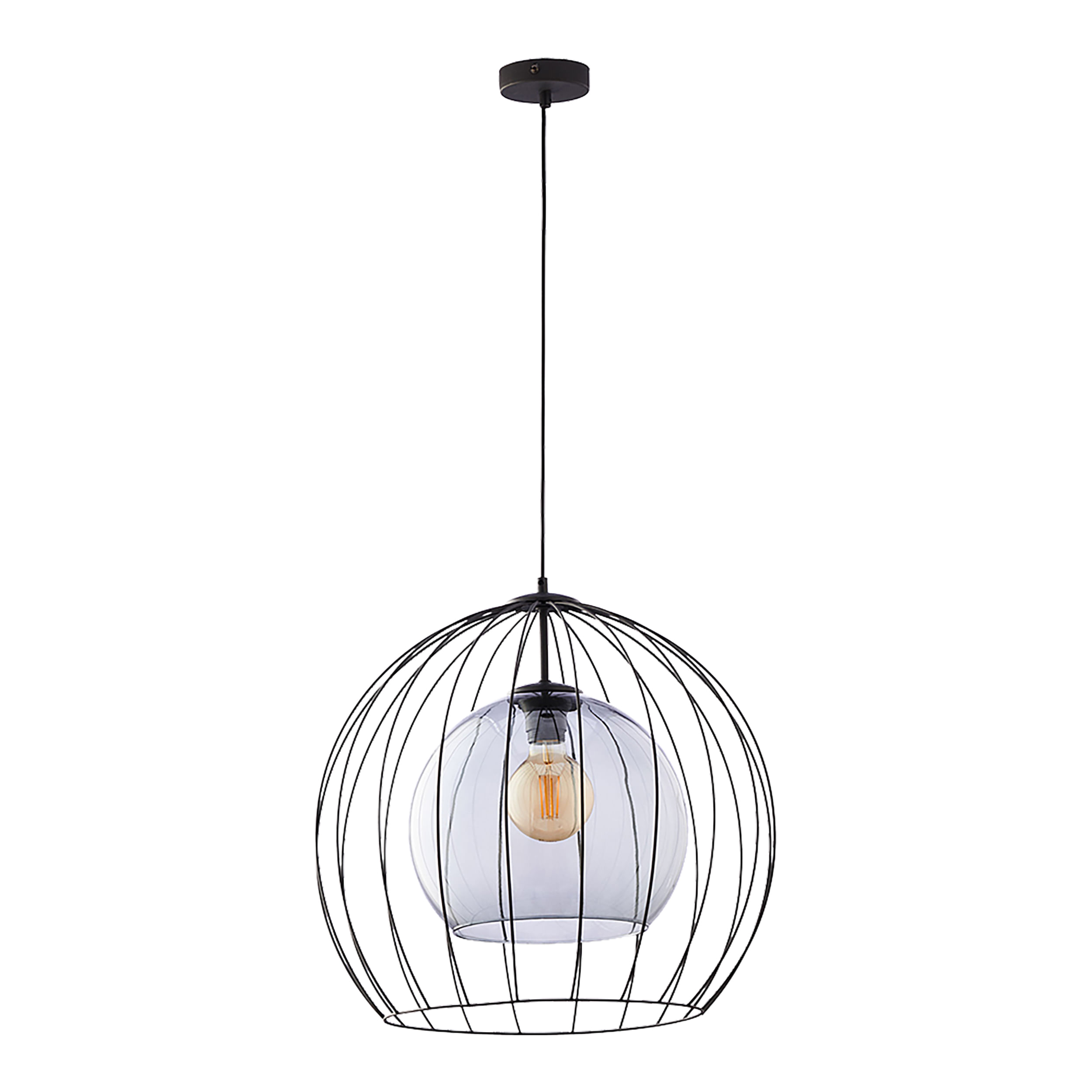 Corp de iluminat suspendat ADVITI Dunia 500 1p AD-LD-6234BE27S, E27, maxim 15W, negru