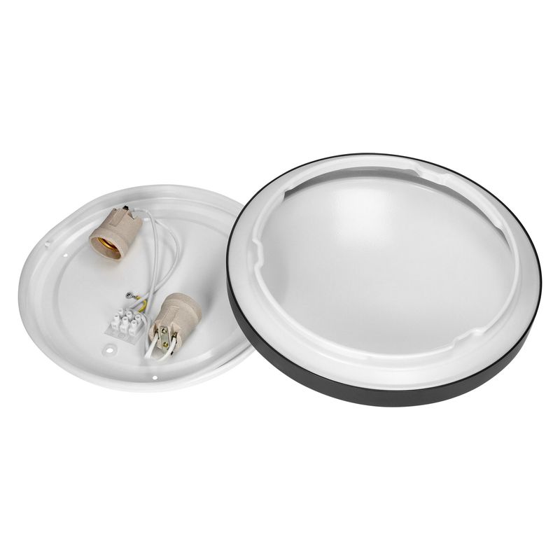 Casa si Gradina - Corpuri si surse de iluminat - Plafoniere, aplice si spoturi - Plafoniera VIRONE SELENE CL/2XE27-10/B, 2xE27, max. 2x60W, IP54, IK07, negru/alb - Infinity.ro