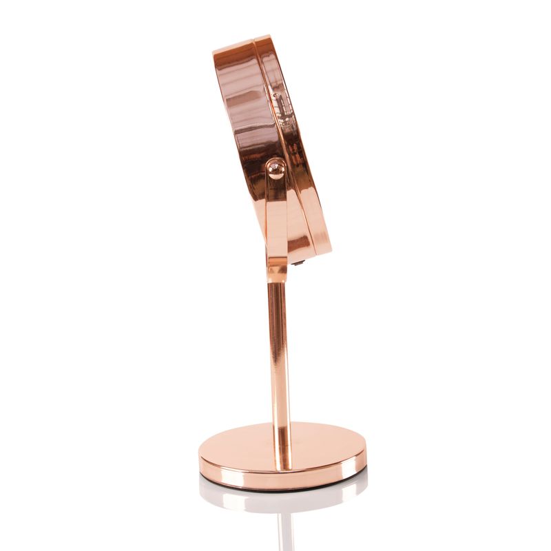 Ingrijire personala si Cosmetice - Machiaj - Oglinzi cosmetice - Oglinda pentru cosmetica si machiaj iluminata LED RIO MMST, rotire 360°, zoom 1x/5x, 4 x AAA, roz - Infinity.ro