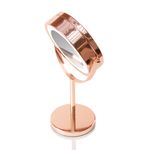 Ingrijire personala si Cosmetice - Machiaj - Oglinzi cosmetice - Oglinda pentru cosmetica si machiaj iluminata LED RIO MMST, rotire 360°, zoom 1x/5x, 4 x AAA, roz - Infinity.ro