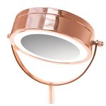 Ingrijire personala si Cosmetice - Machiaj - Oglinzi cosmetice - Oglinda pentru cosmetica si machiaj iluminata LED RIO MMST, rotire 360°, zoom 1x/5x, 4 x AAA, roz - Infinity.ro