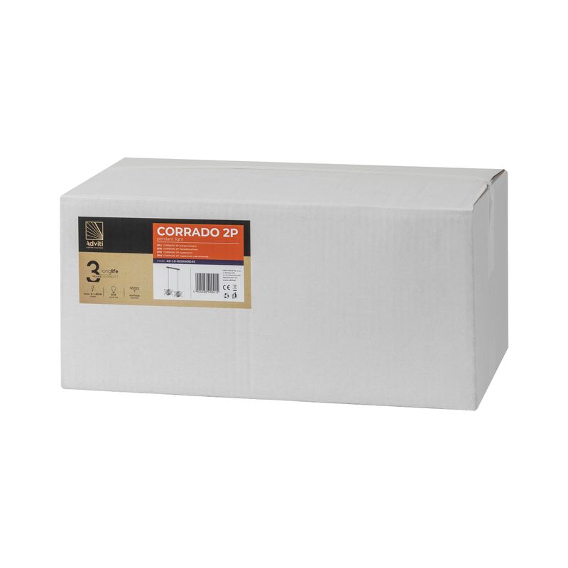 Casa si Gradina - Corpuri si surse de iluminat - Lustre si pendule - Corp de iluminat suspendat ADVITI Corrado 2p AD-LD-6212GGE14S, E14, maxim 2 x 40W, crom - Infinity.ro