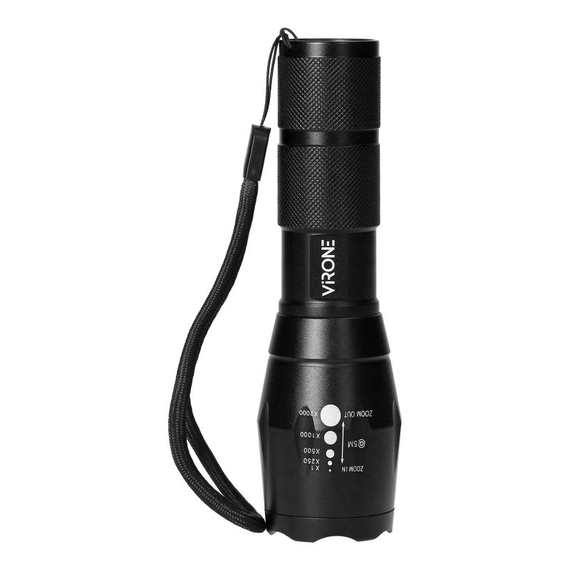 Casa si Gradina - Corpuri si surse de iluminat - Iluminat exterior - Lanterne - Lanterna LED VIRONE LT-5, 10W, 800 lm, 3 x AAA, 5 moduri de lucru, zoom negru - Infinity.ro