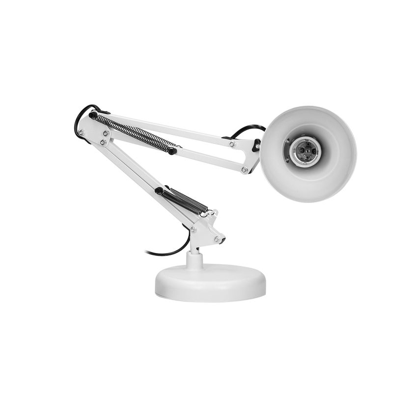 Casa si Gradina - Corpuri si surse de iluminat - Veioze si lampi - Veioze - Lampa de birou VIRONE DIAN DL-1/W, E27, 60 W, 3 articulatii mobile, cablu 110 cm cu comutator, otel, alb - Infinity.ro
