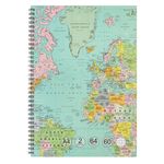 Carti si Birotica - Rechizite - Caiete - Caiete matematica - Caiet matematica, a4, harta lumii, 64 file, spirala, 2 subiecte, multicolor - Infinity.ro