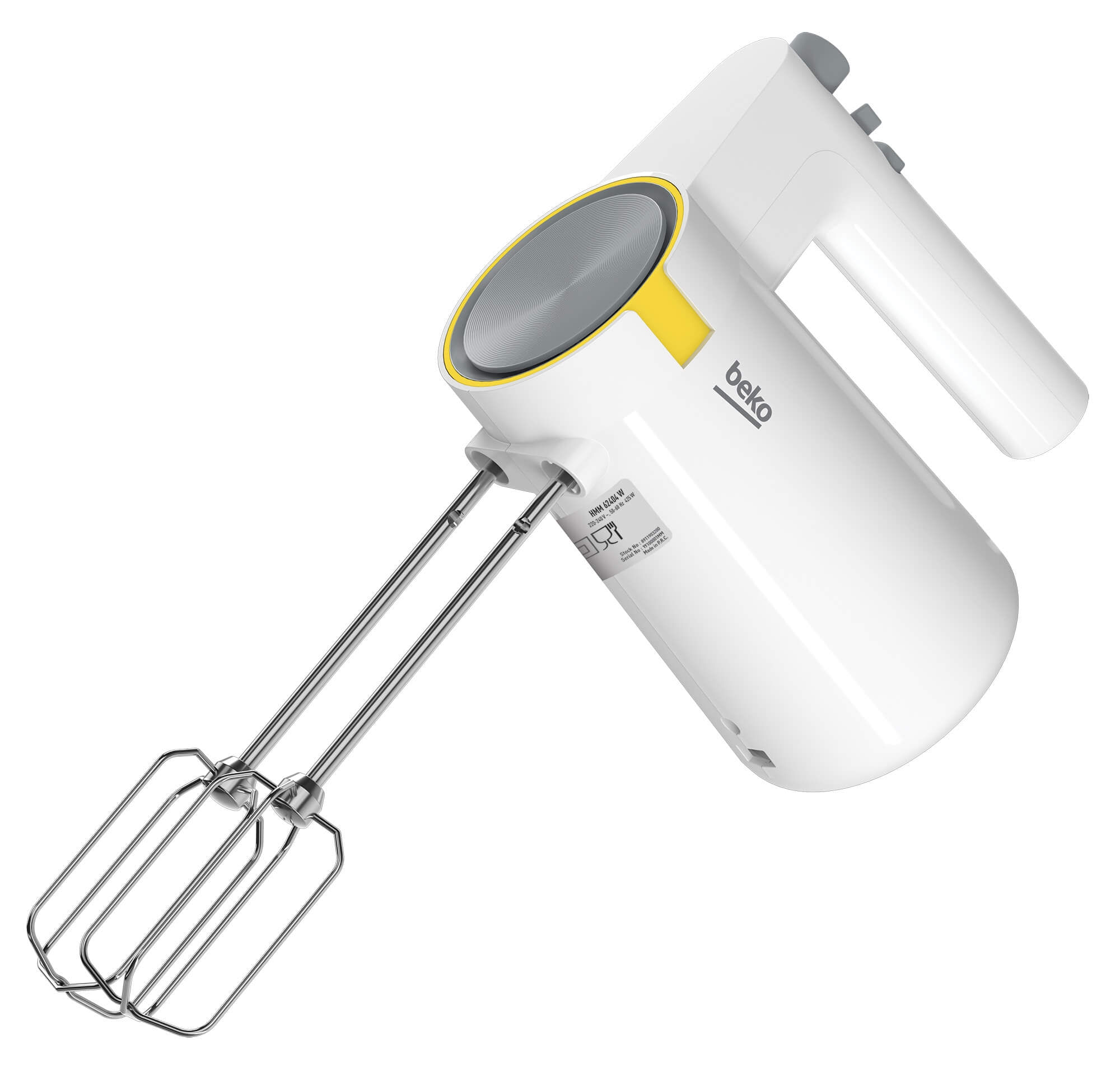 Mixer de mana Beko HMM62404W, 425 W, 5 viteze, Functie Turbo, Alb