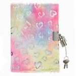 Carti si Birotica - Papetarie - Agende si calendare - Agende si carnete - Carnet notite a6, fancy, coperta imitatie blana, lacat metalic, multicolor, 80 file - Infinity.ro