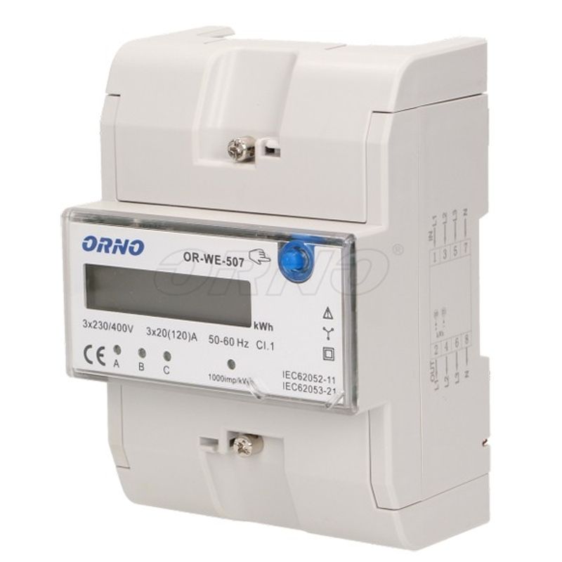 Casa si Gradina - Electrice - Tablouri electrice si accesorii - Contor trifazic ORNO OR-WE-507, 120A - Infinity.ro