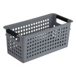 Casa si Gradina - Mobilier - Organizare si depozitare - Cutii depozitare - Cos depozitare plastic, perforat, manere, capacitate 4l, gri - Infinity.ro