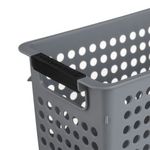 Casa si Gradina - Mobilier - Organizare si depozitare - Cutii depozitare - Cos depozitare plastic, perforat, manere, capacitate 4l, gri - Infinity.ro