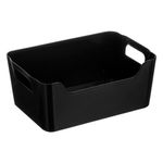 Casa si Gradina - Mobilier - Organizare si depozitare - Cutii depozitare - Cos depozitare plastic, negru, capacitate 1,8l, cu manere - Infinity.ro