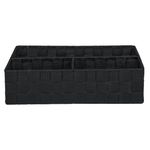 Casa si Gradina - Mobilier - Organizare si depozitare - Cutii depozitare - Cos de depozitare, model ratan, 3 compartimente, dimensiuni 32 x 25 x 8 cm, culoare negru - Infinity.ro