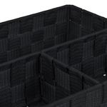 Casa si Gradina - Mobilier - Organizare si depozitare - Cutii depozitare - Cos de depozitare, model ratan, 3 compartimente, dimensiuni 32 x 25 x 8 cm, culoare negru - Infinity.ro