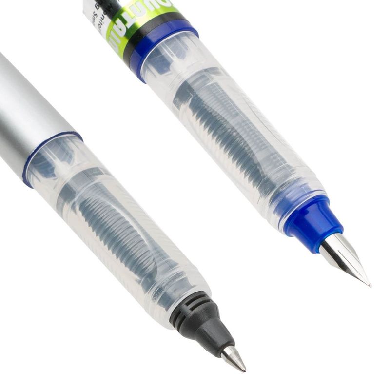 Carti si Birotica - Birotica - Instrumente de scris - Pixuri si stilouri - Set stilou si pix roller, transparent, 2 bucati, rezerve cerneala albastra, sistem avansat de curgere - Infinity.ro