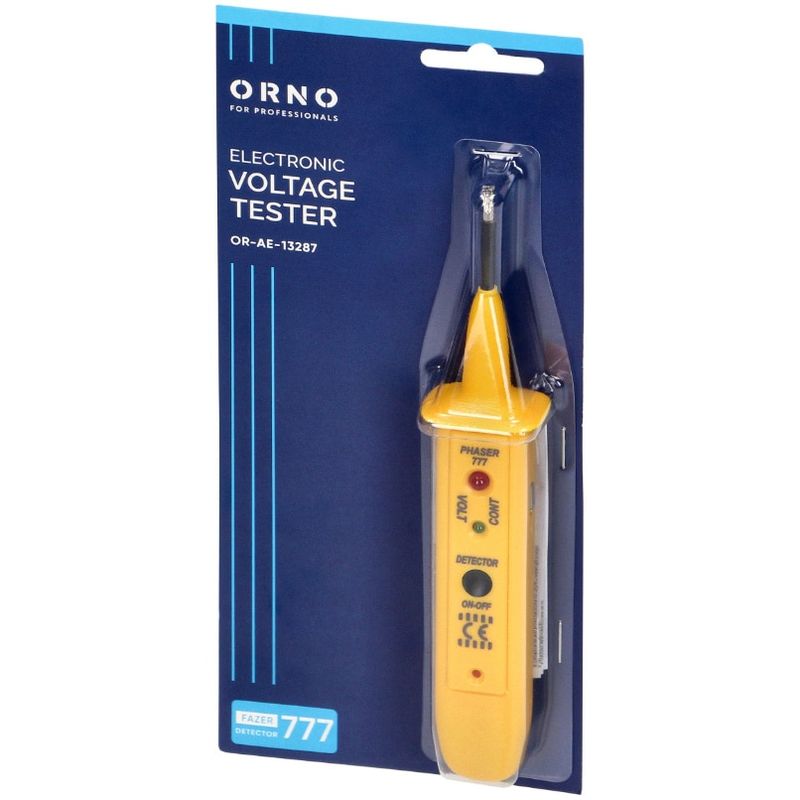Casa si Gradina - Electrice - Accesorii electrice - Aparate de masura si control - Tester electronic multifunctional ORNO Fazer 777, 3-500V, AC/DC, continuitatea conductiei, 3 x LR44, Galben - Infinity.ro