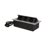 Casa si Gradina - Electrice - Prize - Priza schuko ORNO OR-AE-1337/G(GS), incastrabila, 230V, 2500W, cablu 1.5 m, argintiu - Infinity.ro