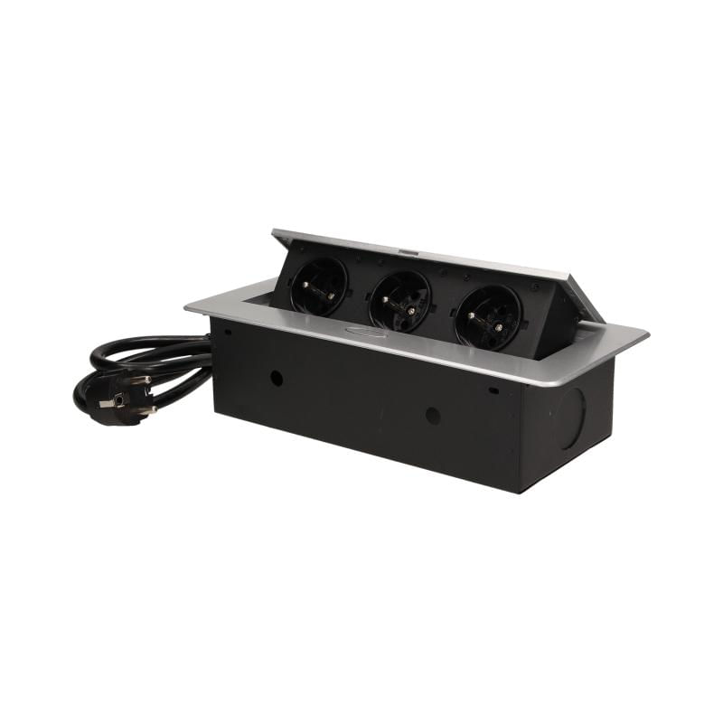Casa si Gradina - Electrice - Prize - Priza schuko ORNO OR-AE-1337/G(GS), incastrabila, 230V, 2500W, cablu 1.5 m, argintiu - Infinity.ro