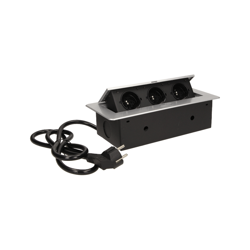 Casa si Gradina - Electrice - Prize - Priza schuko ORNO OR-AE-1337/G(GS), incastrabila, 230V, 2500W, cablu 1.5 m, argintiu - Infinity.ro
