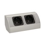 Casa si Gradina - Electrice - Prize - Priza schuko ORNO OR-AE-1303/G(GS), dubla, 230V, 3680W, cablu 0.5 m, gri - Infinity.ro