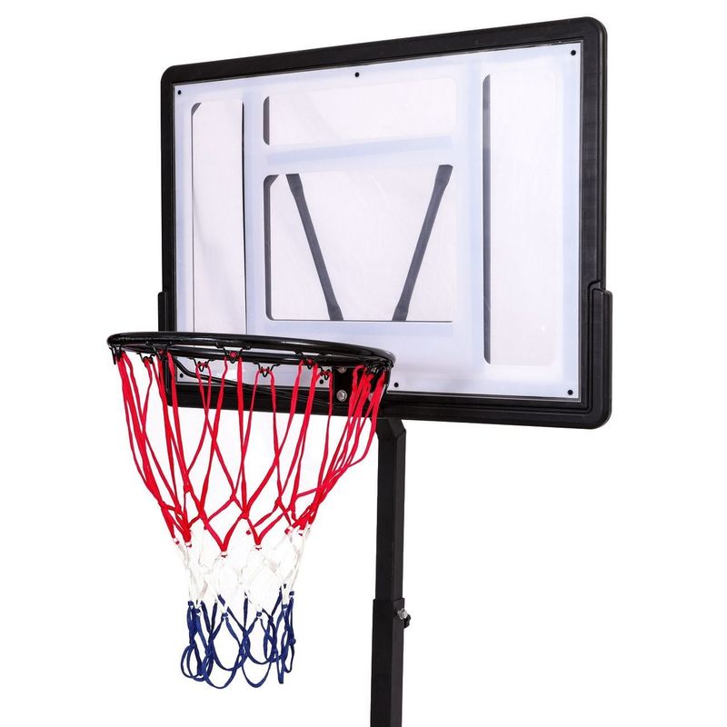 Sport si Outdoor - Sporturi de echipa - Baschet - Cosuri si panouri baschet - Set cos de baschet ajustabil, inaltime 2.1m, multicolor, baza cu roti - Infinity.ro