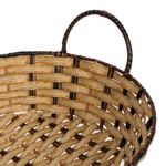 Casa si Gradina - Mobilier - Organizare si depozitare - Cutii depozitare - Cos decorativ bucatarie, rotund, cadru metalic, culoare ecru si maro, diametru 31.5cm, inaltime 8.5cm, impletit - Infinity.ro