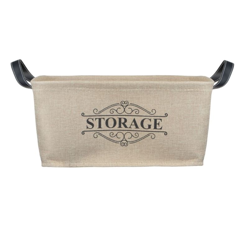 Casa si Gradina - Mobilier - Organizare si depozitare - Cutii depozitare - Cos depozitare textil, model storage, bej, 40x 30x 19cm, manere negre - Infinity.ro