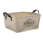 Casa si Gradina - Mobilier - Organizare si depozitare - Cutii depozitare - Cos depozitare textil, model storage, bej, 40x 30x 19cm, manere negre - Infinity.ro