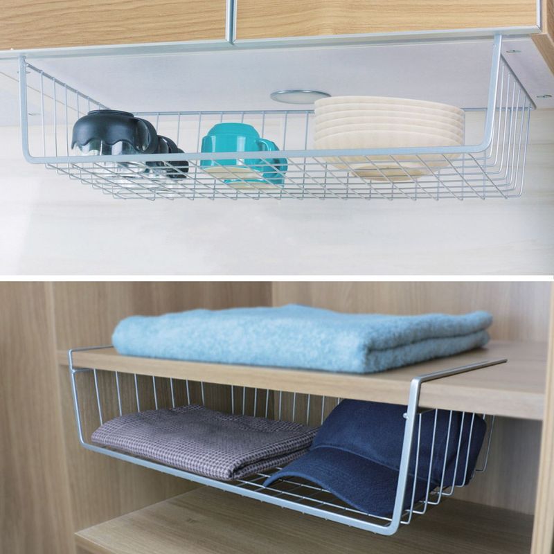 Casa si Gradina - Mobilier - Organizare si depozitare - Cutii depozitare - Cos organizator metalic, alb, 50x 25.5 x 13.5cm, suspendabil - Infinity.ro